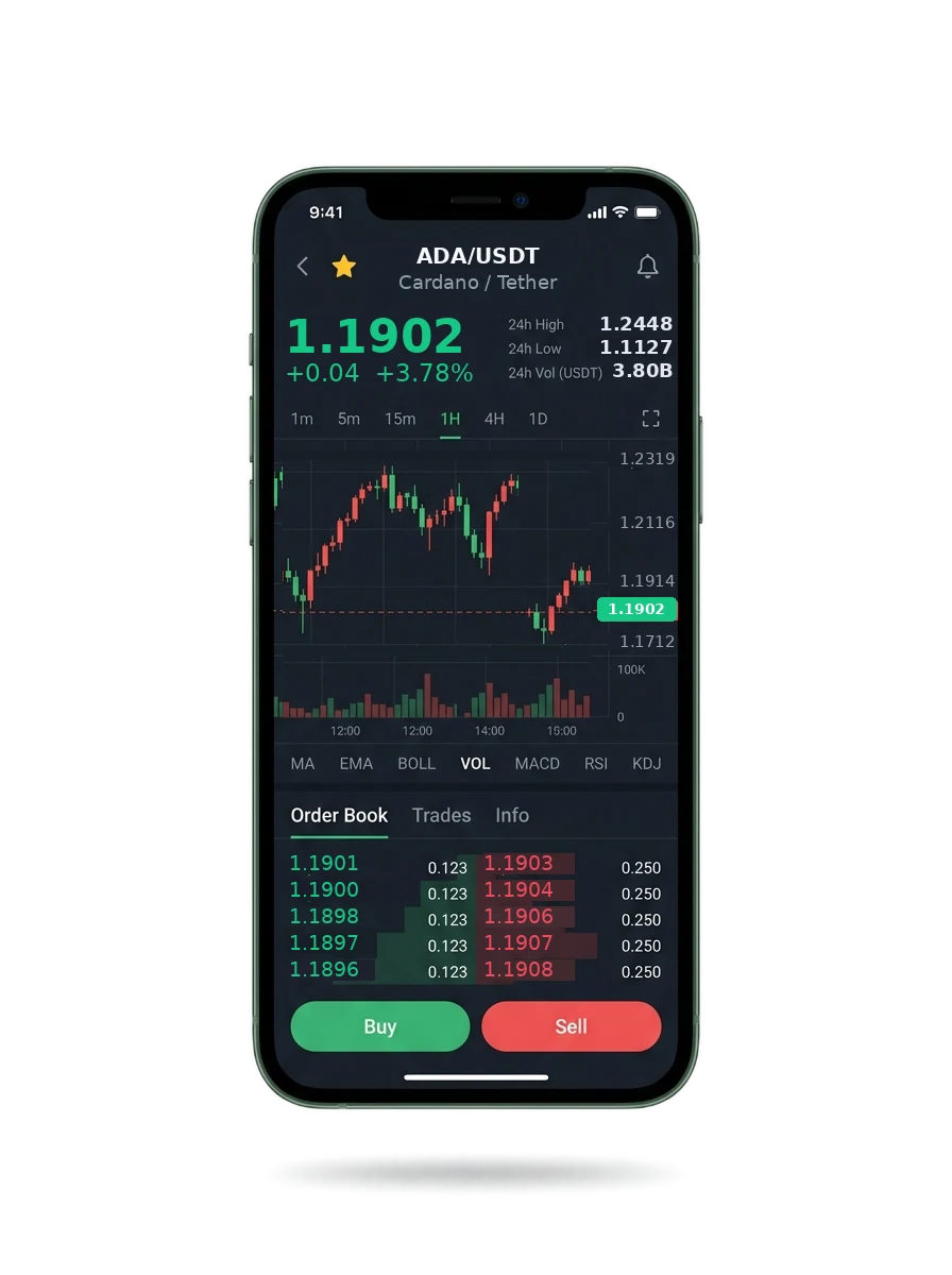 The same portfolio view on a phone screen